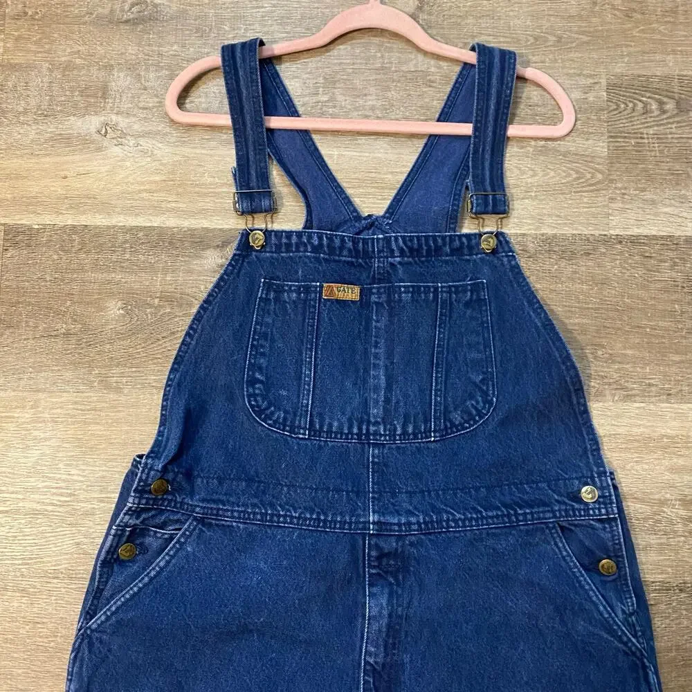 Vintage LA Gate Jeans Denim Overalls XL 32 Made in Taiwan 100% Cotton